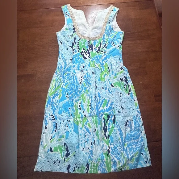 Lilly Pulitzer Janice Shift Spa Blue Lets Cha Cha Dress - Picture 2 of 7